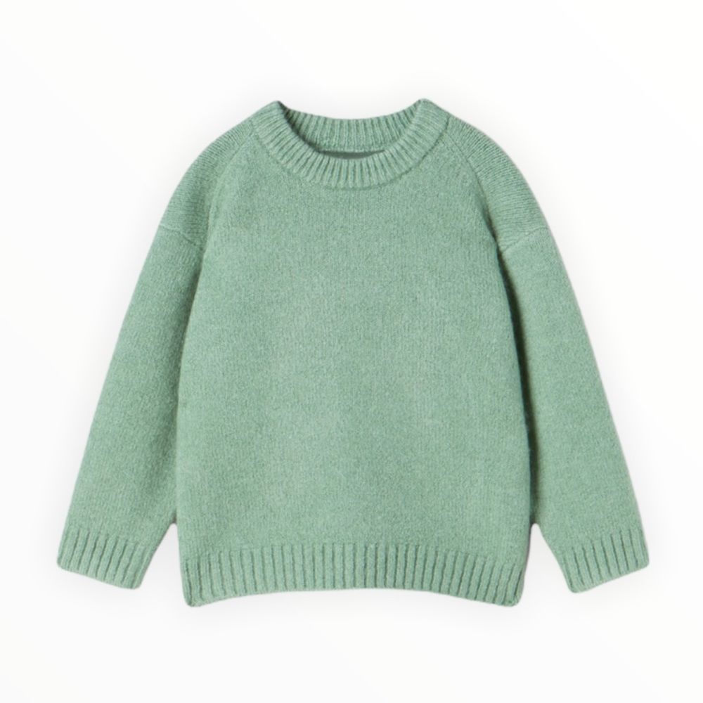 ZARA Kids | Green | RIBBED KNIT SWEATER - Picture 2 of 6
